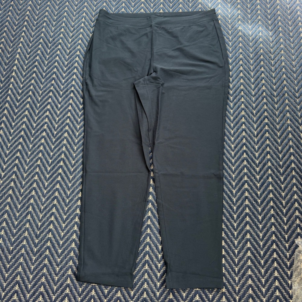 Eileen Fisher Slim Ankle Pant Women XL Deep Adriatic Blue Stretch NWT Pull On